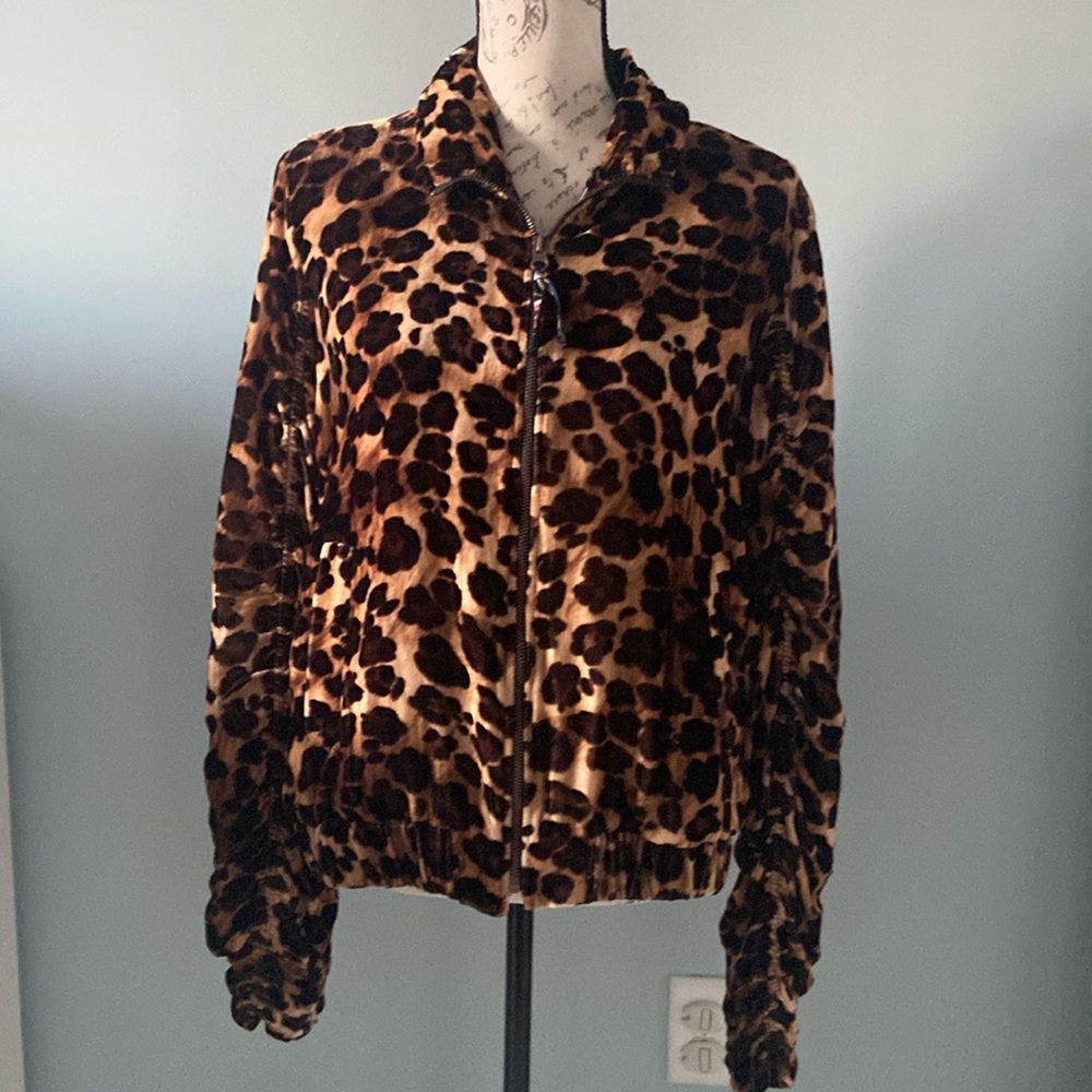 ROBERT GRAHAM "Fiona" leopard Bomber Jacket sz XL BNWT